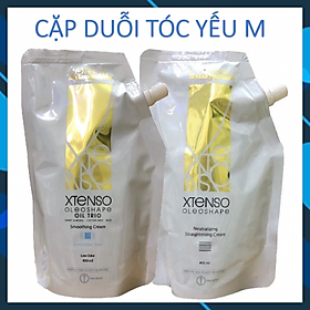 Cặp thuốc duỗi ép tóc L'oreal Pro X-Tenso Oleoshape Smoothing Cream thẳng suôn mượt nhẹ mùi cao cấp 400ml*2