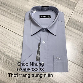 Áo sơ mi nam trung niên cộc tay hàng công ty đẹp ảnh thật