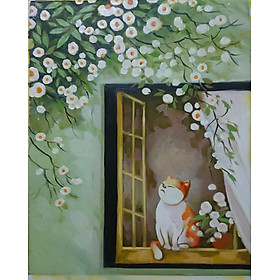 Tranh Sơn Dầu Vẽ Tay - Mèo Con (Mẫu 1) 40x50cm
