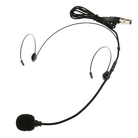 3X Double Ear Hook Wired Headset Headworn Microphone Black XLR 4Pin
