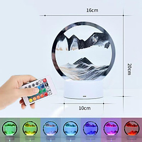 Glass Moving Sand Picture Night Light Flowing Sand Remote Control Ornament