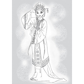 Tô màu công chúa - tặng kèm miếng dán trang sức
