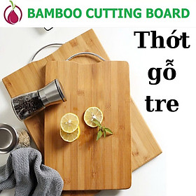 Mua Thớt gỗ tre tự nhiên chữ nhật 3 lớp dày Kháng chuẩn nấm mốc  có quay treo Inox phong cách vintage  decor nhà bếp Hàng chính hãng Bamboo cutting