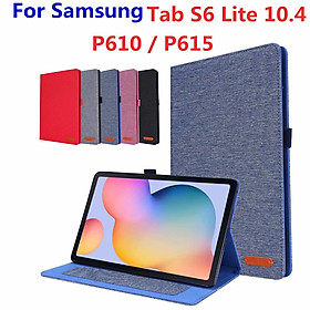 Ốp Lưng Vải Nắp Gập Thời Trang Có Giá Đỡ Cho Samsung Tab S6 Lite 10.4 P610 / P615