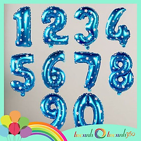 Bong bóng số 0-9 màu xanh màu hồng trang trí tiệc xinh
