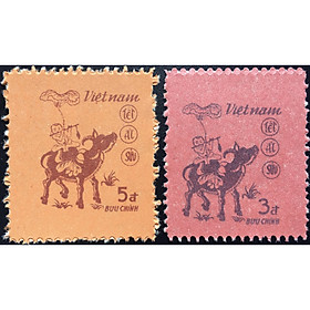 Bộ Tem Sưu Tầm Việt Nam Chủ Đề Tết Ất Sửu - 2 Con Stamp