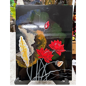 Mua Tranh sơn mài hoa sen cách điệu 30x40 cm đủ mẫu