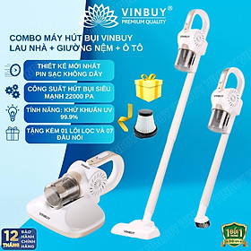Máy hút bụi cầm tay không dây giường nệm lau nhà 5 trong 1, vacuum cleaner đa năng công suất mạnh 22000PA, hút bụi khô và ướt - Hàng chính hãng VINBUY
