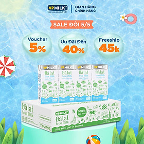 Sữa tươi UHT Đà Lạt True Milk Ít Đường 180ml (Thùng 48 hộp)