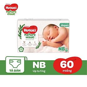 Tã Dán Siêu Cao Cấp Huggies Platinum Naturemade NB60 (60 Miếng)