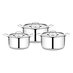 Mua Bộ 3 nồi và chảo inox 3 lớp liền khối Kalpen Kampfer KF2 bảo hành 30 năm - Bán lẻ từng nồi