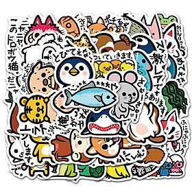 Sticker 50 miếng hình dán Japan Cute Animal