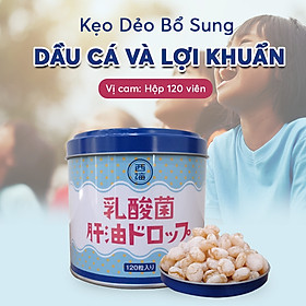 Kẹo Dẻo Bổ Sung Dầu Cá Và Lợi Khuẩn Vị Cam Hộp 120 Viên Saikai Nhật Bản