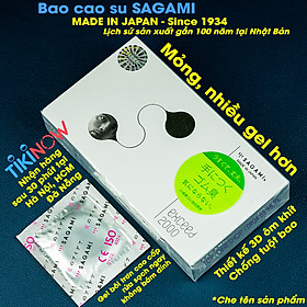 Bao cao su Sagami Exceed 2000 - Thiết kế 3D - Một lần thắt - Hộp 12 chiếc