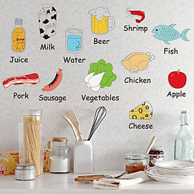 Decal trang trí dán tường các món ăn