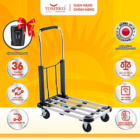 Mua Xe Đẩy Hàng  Xe Kéo Hàng Toshiko Gấp Gọn 4 Bánh Sàn Thép Cao Cấp Chịu Trọng Tải Lên Tới 350kg