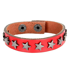 Novelty PU Leather Star Wristband Cuff Bracelet Bangle Charm Women Men Jewelry