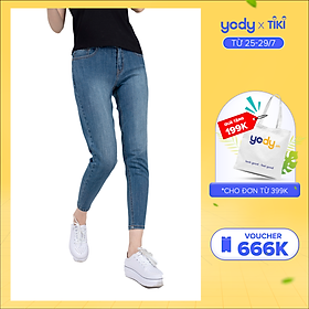 Quần jeans nữ YODY boyfriend tôn dáng co giãn chất giữ form QJN4014