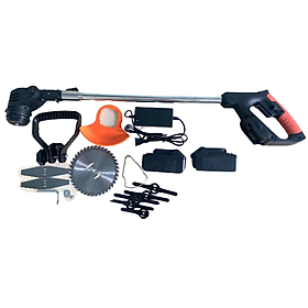 Mua Máy cắt cỏ dùng pin cầm tay 199v bộ 2 pin  máy phát cỏ tặng bộ dụng cụ làm vườn
