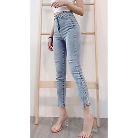 Quần jean nữ lưng cao Julido, chất jean cotton co dãn tôn dáng phụ nữ eo thon mẫu QQS03