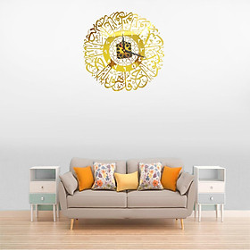 Religious Islamic Calligraphy Round Wall Clock Muslim Home Holiday Decorations Ornaments Gift for Friends Family