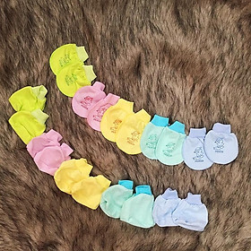 Set bao tay bao chân cao cấp cho bé sơ sinh chất cotton thoáng khí thun co giãn không gây hằn cho da bé – SS009