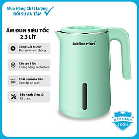 Mua Ấm Đun Siêu Tốc Jubilee Mart 2 Lớp Cách Nhiệt Chống Bỏng Tự Ngắt Khi Sôi (2.3 Lít) - Hàng Chính Hãng