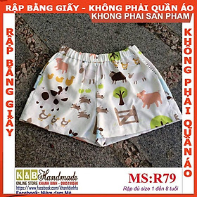 Rập giấy A0 mã R79 (BẢN VẼ)- Rập quần short bé