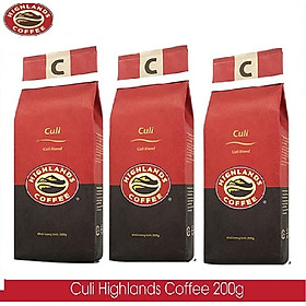 Combo 3 gói Cà phê Rang xay Culi Highlands coffee 200g