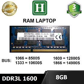 Ram Laptop 8GB DDR3L bus 1600 (12800S) ram dùng cho laptop