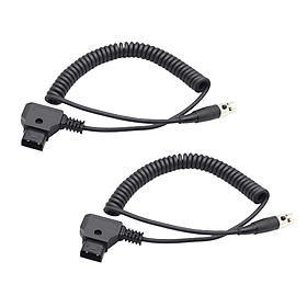 2Pack D-Tap Male to 4 Pin Mini XLR Female Adapter Power Coiled Cable For Camera TVlogic Monitor