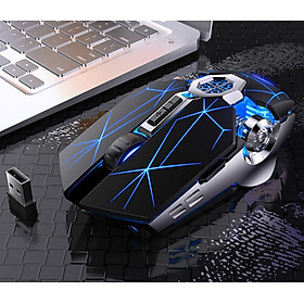 2021 Silent Chuột Không Dây Pin Sạc 2.4G Chuột Chơi Game 1600 DPI 7 Nút Bấm Đèn Nền LED Quang USB Cho Máy Tính laptop - one