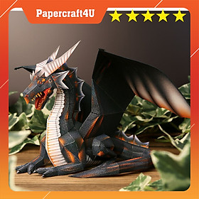 Mô hình giấy 3D Động vật Rồng Black Dragon