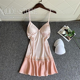 SX 013- Váy ngủ lụa loang màu siêu đẹp hot hit 2021 QUẢNG CHÂU CAO CẤP Muối sleepwear -Hàng có sẵn