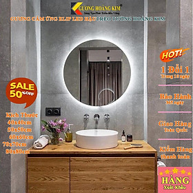Mua Gương tròn đèn led nhà tắm để bàn trang điểm treo tường cảm ứng thông minh cao cấp kich thước D40 - guonghoangkim mirror