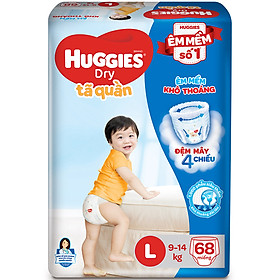 Tã Quần Huggies Dry Gói Cực Đại L68 (68 Miếng)