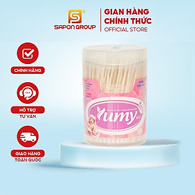 Tăm Bông Trẻ Em YUMY Baby Thân Giấy Hộp Vát Size M – Combo 12 Hộp x 180 Que (TB01-627), Mềm Mịn, An Toàn Cho Bé