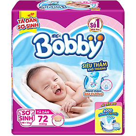 Tã Dán Sơ Sinh Bobby Gói Lớn XS72 (72 Miếng)
