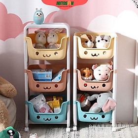Mua Kệ gấu 3 tầng HOKORI Để đồ đa năng  đựng đồ chơi cho bé có bánh xe tiện lợi_Nutosan