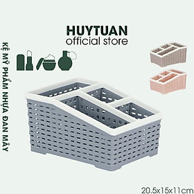 Kệ mỹ phẩm 4 ngăn Việt Nhật 5688 - Khay đựng mỹ phẩm kiểu giả đan mây xinh xắn