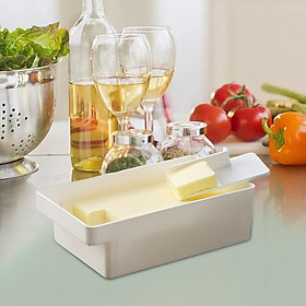 Butter Cutting Storage Box with Lid Butter Container Dustproof Case Multipurpose Cheese Serving Tray Hold 200G Butter Dish for Fridge