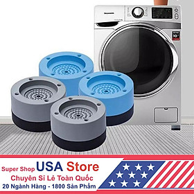Mua Hộp 4 Chân Kê MÁY GIẶT - Tủ Lạnh K8 - Đế Kiểu Tròn Cao Su Dẻo Chống Rung Chống Ồn Máy Chạy Êm - Lót Chân Bàn Ghế