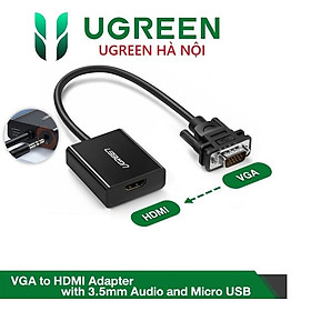 Cáp chuyển đổi VGA sang HDMI+Audio 1080P@60Hz Ugreen 50945- 40213 hàng chính hãng