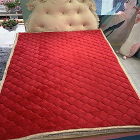 Thảm lông cừu trải giường, thảm nỉ nhung trải giường hoạt tiết - Chất Liệu Bông Trắng) dày dặn