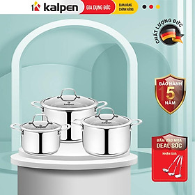Mua Bộ Nồi INOX 304 Cao Cấp 3 Lớp Liền Khối Kazler KZ1 Size 16-20-24cm Hàng Chính Hãng KALPEN-GIA DỤNG ĐỨC