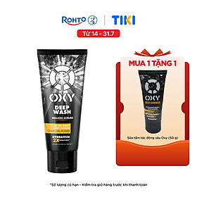 Sữa rửa mặt cho nam Oxy sạch sâu giảm nhờn dạng kem có hạt massage Oxy Deep Wash 100g