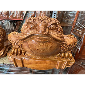 Mua Tượng con cóc thiềm thừ gỗ hương nguyên khối ngang 40 cm loại 1