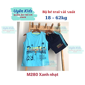 Bộ đồ bé trai vải xuất mỏng mát mẫu sát nách in hoạt hình