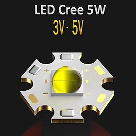 Mua Chip Led Cree  Bóng đèn Led 5W điện áp 3V-5V  Ánh sáng Trắng  Vàng  Trung tính  Đã hàn sẵn đế tản nhiệt 20mm