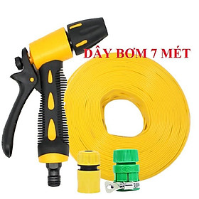 Máy bơm️Evoucher️ Bộ dây vòi xịt nước rửa xe, tưới cây , tăng áp 3 lần, loại 7m, 10m 206319 cút sập, + đai